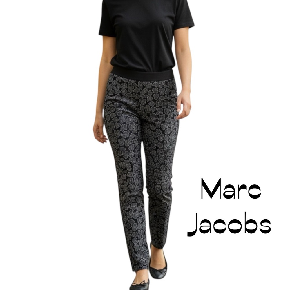 Marc Jacobs Black Gray Floral Slim Pants NWOT Size 4 Coastal CowGirl